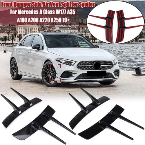 2Pcs Car Front/Rear Bumper Side Air Vent Splitter Spoiler Canard For Mercedes A Class W177 A35 A180 A200 A220 A250 2019 2020