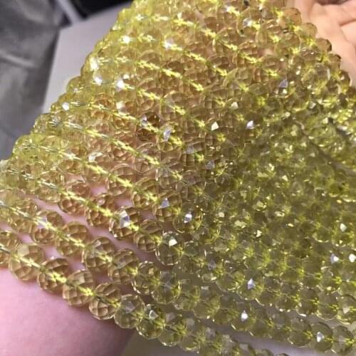 LOOSE BEADS lEMON Quartz Roundelle faceted 8/10mm wholesale for DIY jewelry necklace