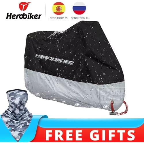HEROBIKER Motorcycle Cover Waterproof Motorbike Bike Cover Dustproof UV Protective Outdoor Moto Scooter Rain Cover 9 Colour