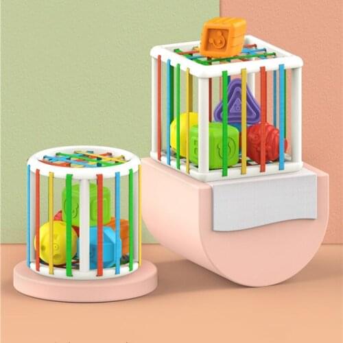 Baby Montessori Shape Toys Baby Grasp Squeeze Sensory Tactile Touch Rubber Teethers Toy Color Cognition Early Educational Toys