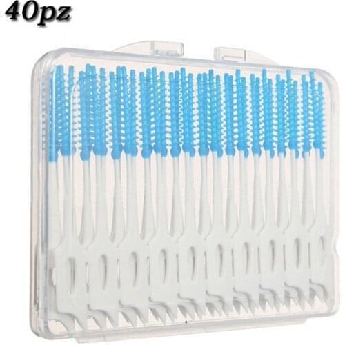 40Pcs Pp Gum Interdental Brush 0.7Mm Dental Flosser Toothbrush Oral Teeth Cleaner Toothpicks