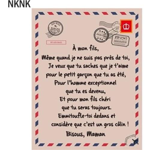 Fleece Blanket to My Daughter Son Reversible Flannel French Letter Printed Quilts Wall Tapestry Positive Encourage and Love Gift