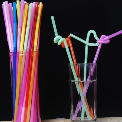 100pcs Curved Disposable Straws Holiday Party Bar Drinkware Supplies Juice Milk Tea plastic Straw Drinking Straw, paille,rietjes