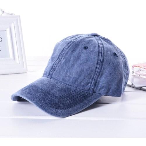Mens and Womens Outdoor Korean Sports Sun Hats Cotton Light Board Solid Color Denim Caps Summer Curved Brim Baseball Hats