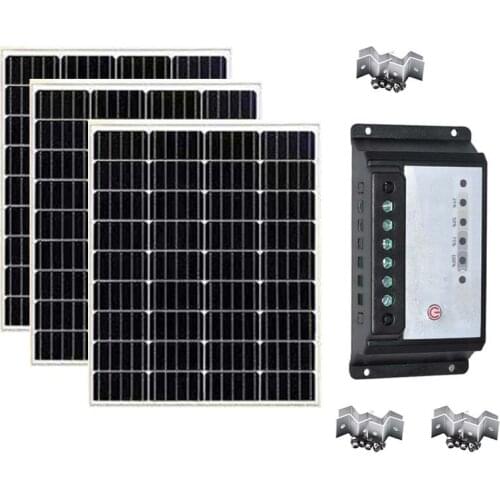 Solar Panel Kit 100w 200w 300W Solar Battery Charger Solar Controller 12v/24v 20A Mount Cavaran Car Marine Boat Phone RV Light