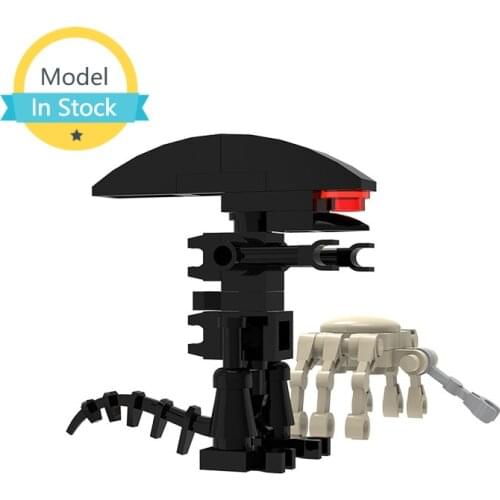 MOC Cool Black Alien Variants Biochemical Monster Praetorian Facehugger Building Block Software Bricks Model Assemble Kid Toys