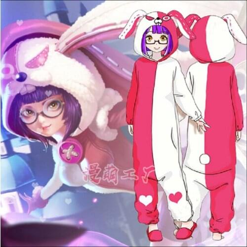 2020 HOT LOL Angela One-piece Pajamas Two-dimensional Animation Peripheral Cartoon Pajamas Zipper Warm COS Clothing