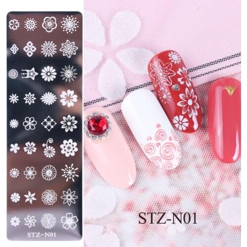Nail Printing Small Long Steel Plate Retro Image Nail Art Stamping Plates Transfer Polish for Nail Stencil Mold Plates Manicure