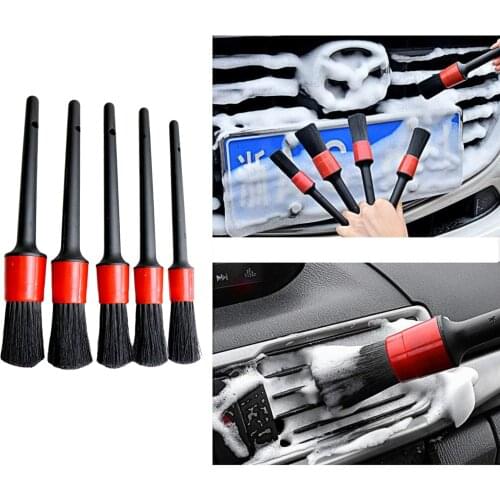 Multi-Purpose Car Detailing Brush Kit Vehicle Automotive Flexibler Bristles for Wheel Detail Clean Brush Tool