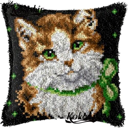 Diy rug carpet hook and latch kits cross stitch Embroidery Pillowcase Needlework Crocheting Rug Kits Yarn cat 3d cushion mat