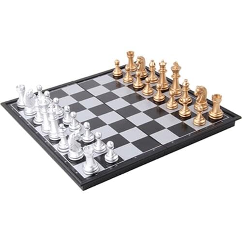 Chess Board Set, Foldable/Portable Board Traditional Classic Magnetic Chess Games for Kids and Adults, 32 x 32cm