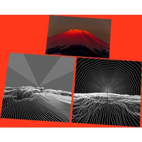 3PCS Car Styling and Decals Sticker for Mt. Fuji Geometric Lines Terrain Mountains Three-dimensional 3D Sense