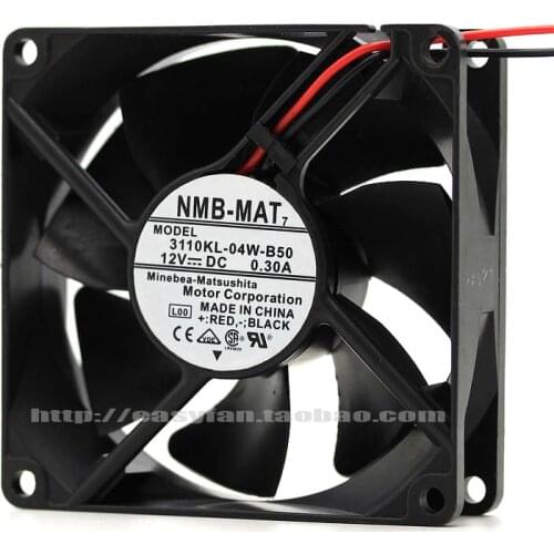 NMB-MAT 3110KL-04W-B50, L00 DC 12V 0.30A 80x80x25mm Server Cooling Fan