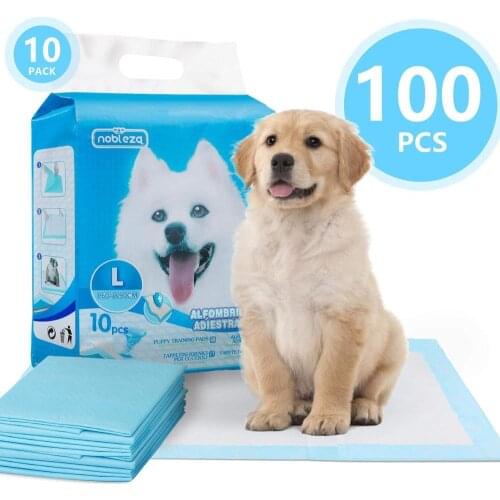 Nobleza - 100 x Ultra Absorbent Puppy Training Pads Dog Toilet Pee Mat， 90*60cm， Pack of 10