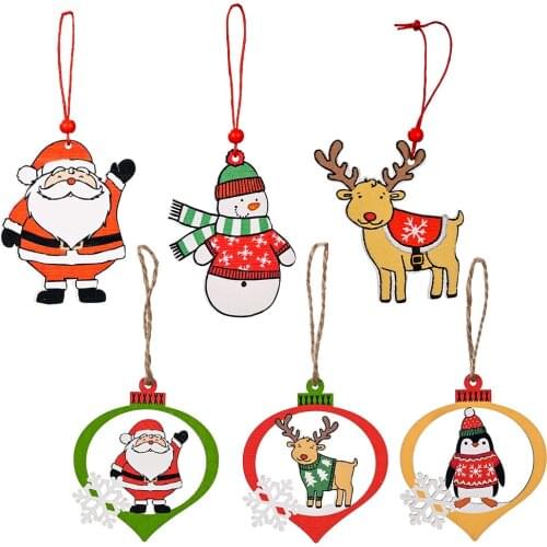 Adornos Navidad Natal Christmas Tree Decoration New Year Party Ornaments For Home Wooden Pendant