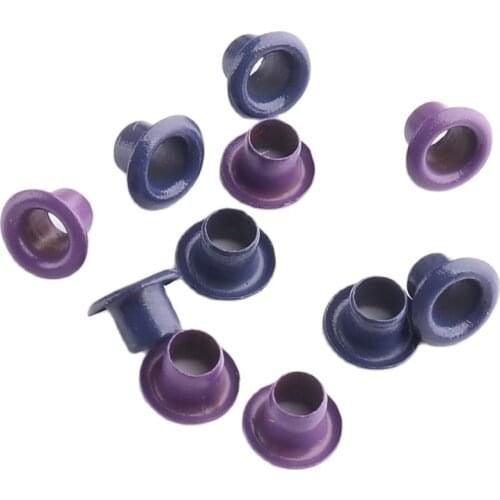 Scrapbook Eyelet 6*3*4mm Blue/purple with Grommet for Leather craft Shoe Belt DIY Scrapbooking Cap Bag Tag Clothes Accessories