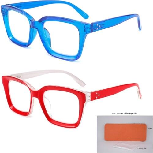 Eso Vision Square Optical Frame Anti Blue Lens Light Test for Woman and Man Fashion Big Eyeglasses with pouch free shipping