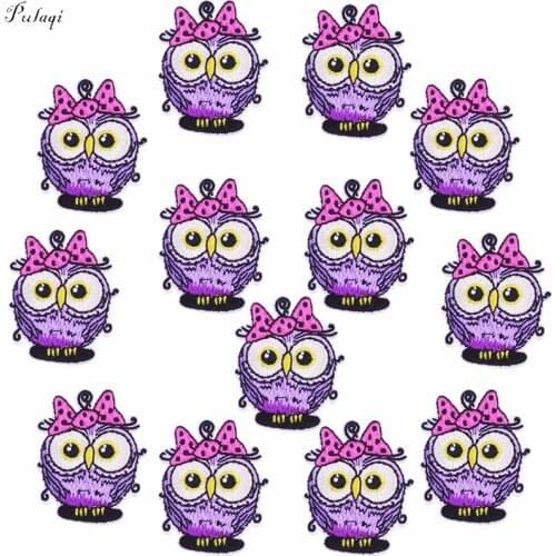 Pulaqi Cute Owl Iron On Cartoon Cheap Embroidery Patches For Clothes Stickers Patch For Backpack Sweater DIY Accessories F