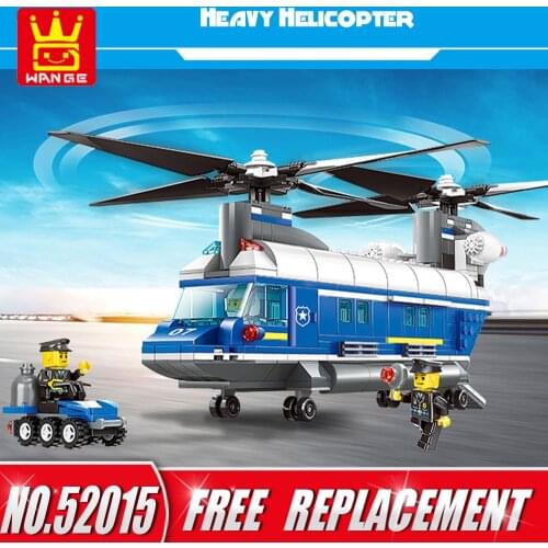 WANGE Block Toys City Police Series Heavy Helicopter 427pcs Bricks DIY Classic Kids Toys Children Gifts NO.52015