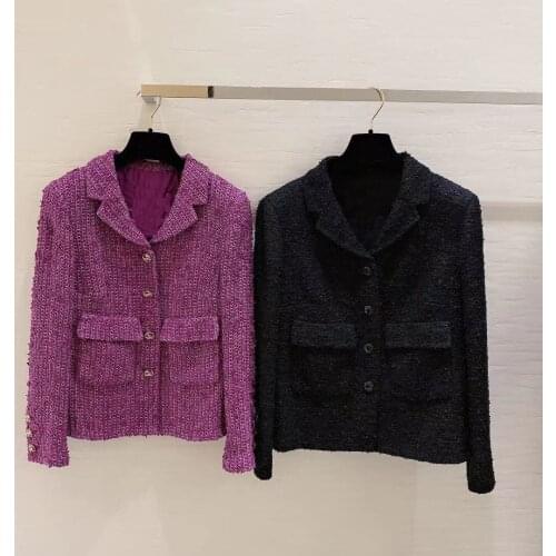 High Quality Jacket Women 2021 Runway Fashion purple black Long Sleeve Women coat