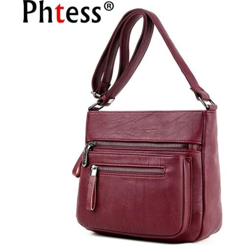 2019 Women Messenger Bags Soft Leather Vintage Crossbody Bags For Women Zipper Female Shoulder Bags Flap Ladeis Bolsa Feminina