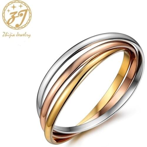 Zhijia New tricolor bracelet & bangle stainless steel rose gold silver and gold color mix winding Bangle Bracelets 3 Colors