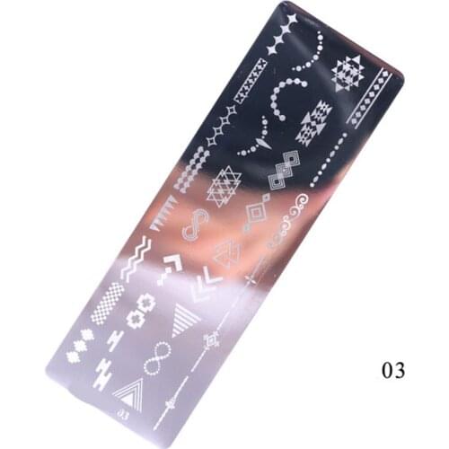 1pcs 12*4cm Rectangle Nail Stamping Template Geometry Flower Leaf Patterns DIY Nail Designs Manicure Stamp Plate P006