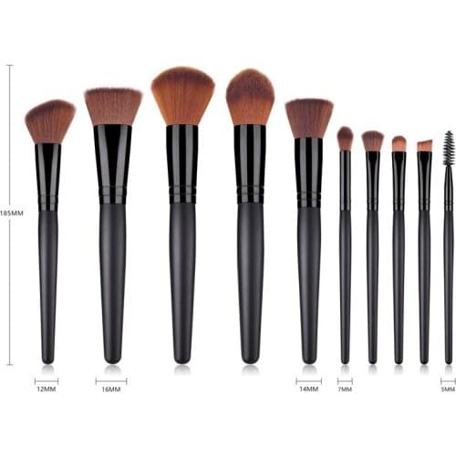10 Pcs Makeup Brush Set Cosmetics Foundation Powder Blending Blush Lady Beauty Makeup Tools