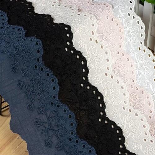 10Yards Embroidery Butterfly Strawberry Lace Cotton Cloth Garment Lace Accessories Wholesale Fashion Cotton Fabric Trims