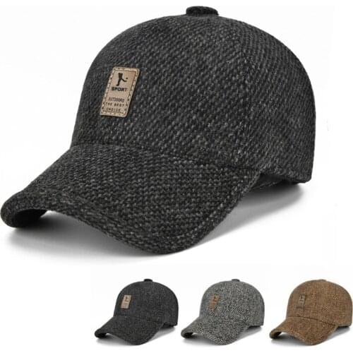 2020 Brand Baseball Cap Winter Dad Hat Warm Thickened Cotton Snapback Caps Ear Protection Fitted Hats For Men