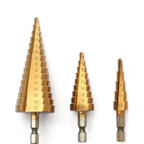 3pcs Hexagon Handle Spiral Stepped Drill Pagoda Drill Bit Hole Multi-purpose Reamer Plate Iron Aluminum PlateDrilling drill set