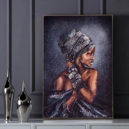 Abstract Art Indian Women Pictures Canvas Painting Oil Painting Wall Picture Poster Modern Wall Art in Livingroom Home Decor