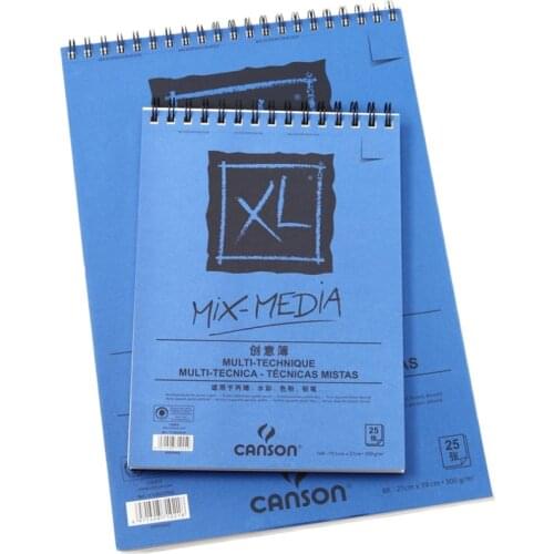 Canson XL Series Creative Watercolor Book Dessin Sketchpaper Gouache Paper Medium 300G 16K 8K Coil Book Vertical Flip