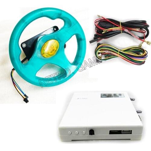 DIY Arcade Cabinet Children 31 in 1 game machine kit part with Fire Car racing game board flashing steering wheel wiring harness