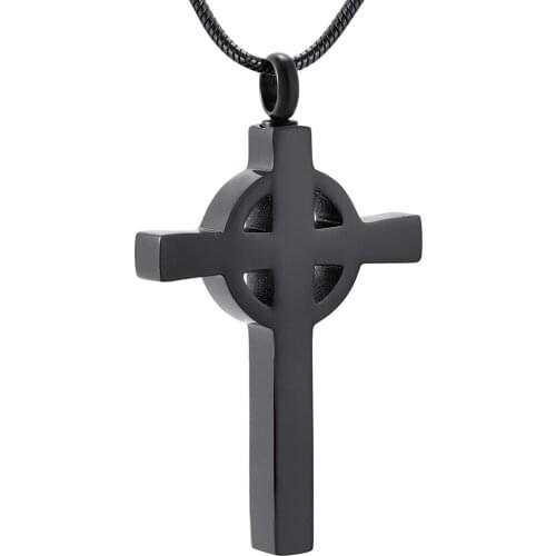 Elegant Cross Urn Pendant Necklace For Ashes Memorial Ash Keepsake Urns Jewelry For Pet/Human Funeral Urn Casket Jewelry
