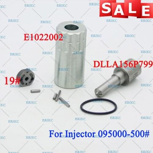 ERIKC 095000-5001 Diesel Fuel Injector Overhaul Repair Kits Nozzle DLLA156P799 Valve Plate 19#, Pin, Sealing Ring for ISUZU 4HJ1