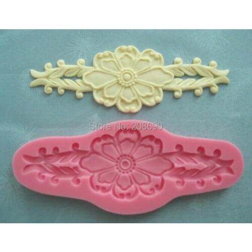 The European style Flower vine pattern decorate border around the cake Sugar lace silicon Mold Fondant Cake polymer clay