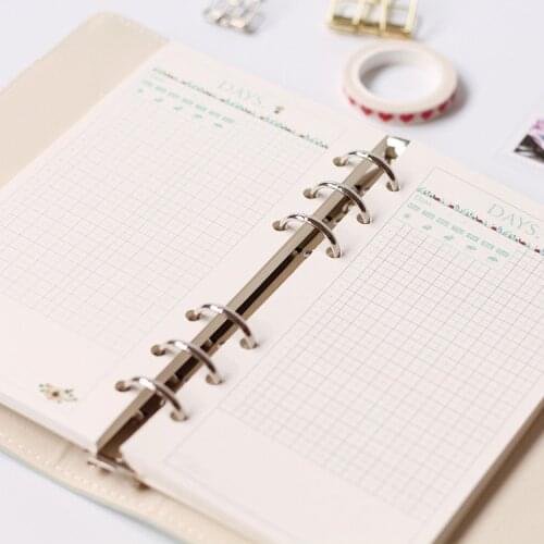 Harphia A5 A6 A7 Loose Leaf Paper Set Notebook Refill Sets Spiral Binder Planner Inner Page Monthly Daily forfilofax