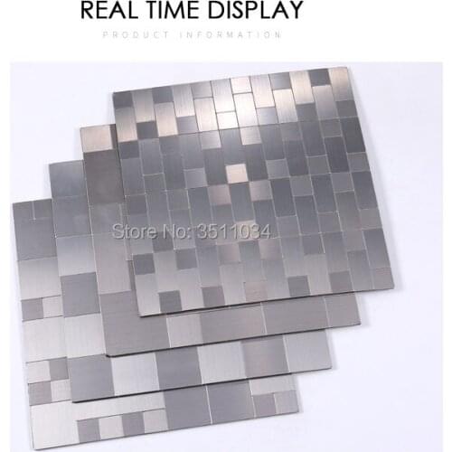 12 x 12 in brushed aluminium composite mosaic tile Construction building, brushed aluminum composite mosaic tile