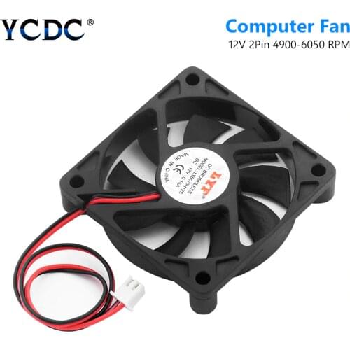 2 Pin DC 12V 60*60*12mm Laptops Cooling Fans CPU Cooling Heat Sink Cooler For Computer Cooler Fans Replacement Accessories