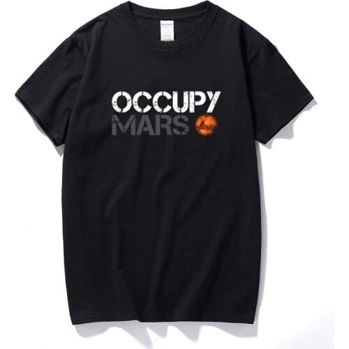 The Space Of Men T shirt Casual Top X Tesla Design T-shirt 100% Cotton With SpaceX Mars Graphic Tees Men Camiseta Hombre