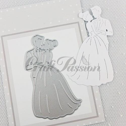 Mmao Crafts Metal Steel Cutting Dies New Wedding groom bride Stencil For DIY Scrapbooking Paper/photo Cards Embossing Dies
