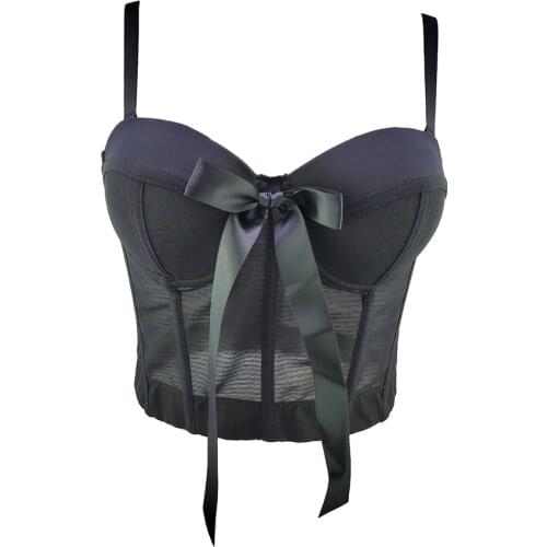 Fashion Short Bustier Summer Sexy Crop Tank Top Female Corset Top Women Sleeveless Cami Tops With Built In Bra Push Up Bralette