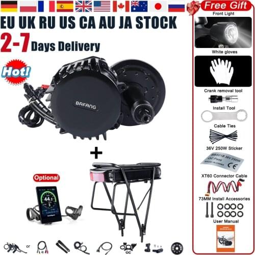 Bafang 48V 1000W BBSHD Mid Drive Motor Electric Bicycle Conversion Kit 8FUN E-bike with 15Ah Rear Rack Battery Powerful Motor