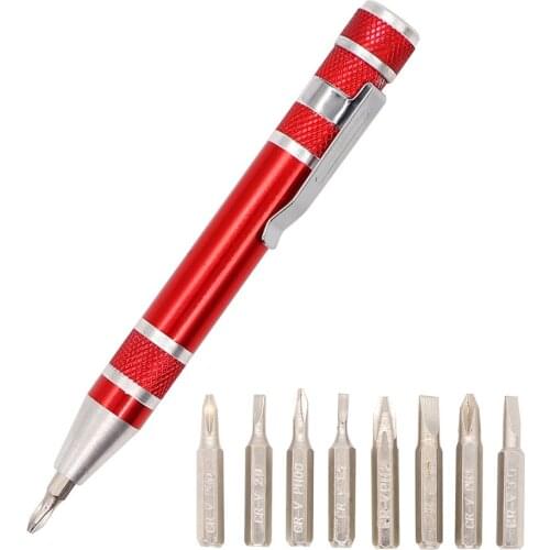 Multifunction 8 In 1 Pocket Precision Mini Screwdriver Pen Repair Hand Tools Kit