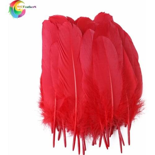 Nature Dyed Red Soft Goose Feathers Real feather for DIY Jewelry Accessories Wedding Home Party Decorative Plume 13-18CM