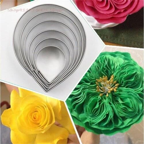 Nieuwe Rose Petal Mold Cake Decorating Fondant Sugarcraft Snijders Gereedschap 6 Stks/set