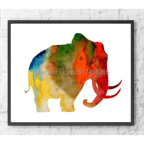 New kids children colorful wall art decor living room bedroom abstract Elephant wall art decor picture print animal painting art