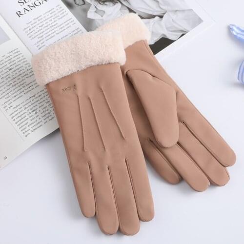 Fashion Hot Winter New Womens Gloves Thermal Touchscreen Plus Velvet Cute Students Driving Thicken Anti-Cold Gloves WL004
