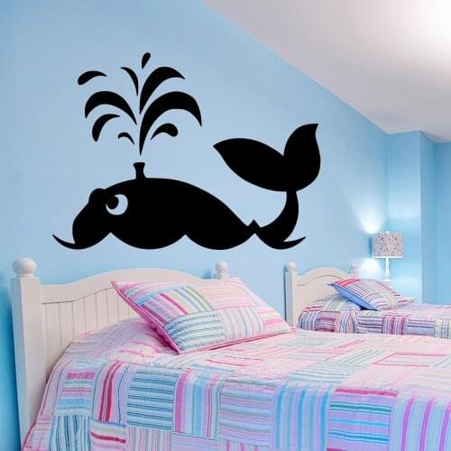 Carved Dolphin stickers Vinyl Waterproof Wall Art Decal For Baby Kids Rooms Decor Diy Home Decoration Accessories